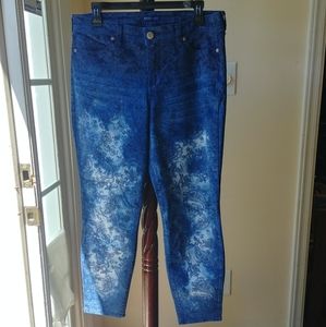 Bandolino, Lisbeth Crop, 8, Blue & White, Paisley, Jeans